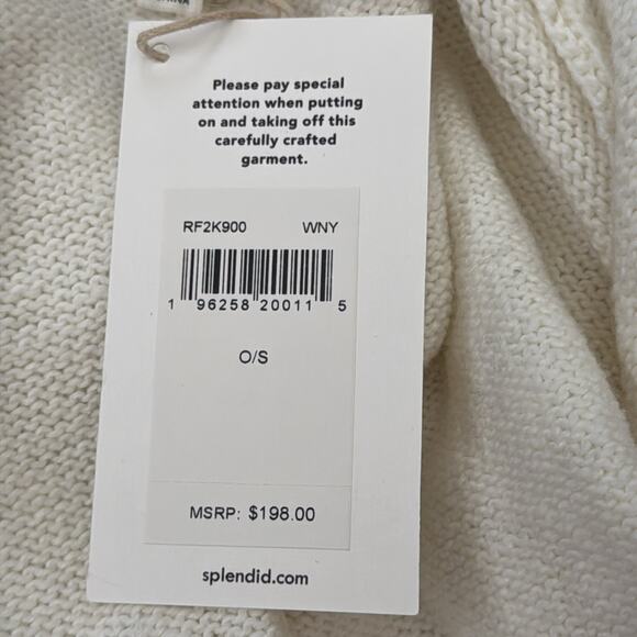 NWT Splendid Off White & Blue Stripes Open Front 100% Cotton Cardigan - Picture 4 of 5